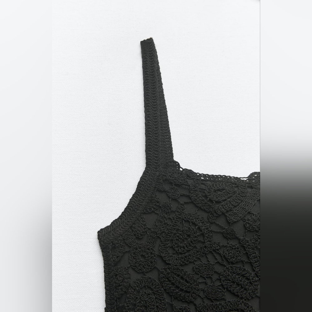 ZARA LIMITED EDITION MACRAMÉ KNIT DRESS - Picture 7 of 7